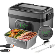 Magicorange Cordless Electric Lunch Box, Battery Powered Food Heater, 1.2L Capacity, Black