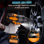 SPBTAR Cordless Impact Wrench Kit, 2000Nm High Torque Brushless Motor, 21V 4.0Ah Battery, Charger, 3 Sockets, LED Work Light, Storage Case