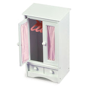 Badger Basket Doll Armoire with Three Hangers - White (fits American Girl dolls)