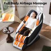 Upgo 4D Massage Chair with 55-Inch SL Track, 3 Zero Gravity Modes, App Control, Gray Leather