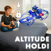 NKOK Sonic RC HoverBike Remote Control Hovercraft Toy, 2.4GHz, Gyro Stabilized Altitude Hold, Auto Takeoff and Landing, Multi-Speed Stunt Flip, USB Rechargeable, Ages 6+, 18811