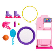 Mattel HHV28 Barbie World Sport Rack Toy Playset With 9 Doll Accessories