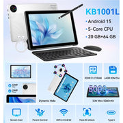 BESTSKI 10.1 Inch Tablet Set - 20GB RAM 64GB ROM 1TB Expandable with Keyboard and Mouse for Students and Professionals