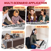 SUGIFT 61 Key Electric Keyboard Piano with Lighted Keys, 200 Tones, 200 Rhythms, 70 Demo Songs, LCD Display, Teaching Modes, Black