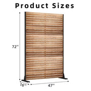 MAYEERTY 72x47x16 Inch Natural Wood Grain Louvered Galvanized Steel Privacy Screen, 6 Piece Set - Long-lasting