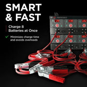 Schumacher Electric DSR Pro 8-Bank Automatic 12A Automotive and Marine Battery Charger and Maintainer, 6V/12V, DSR127