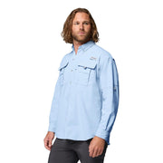Columbia Men's PFG Bahama II Long Sleeve Shirt, UPF 30 Sun Protection, Quick-Dry Nylon, Relaxed Fit, Sail, Large, 101162
