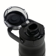 TAL Tritan Jolt Kids Water Bottle, 16 fl oz, Black, Wide Mouth, Push Button Lid, WM2664R