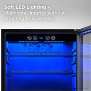TCL 161 Can Beverage Cooler, 24 In, Stainless Steel, Wi-Fi Enabled, Adjustable Temperature, LED Lighting, Compact TRV161BAS