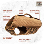 Rig'Em Right Bloodline Elite Dog Vest, 3-Layer Neoprene Construction with Flotation Foam, Heavy-Duty Canvas, Braided Handle, Mossy Oak Habitat, Medium