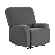 Mainstays 4860009WWCHR Herringbone Stretch-to-Fit Fabric Recliner Slipcover, Stain Protection, 4-Piece, Charcoal