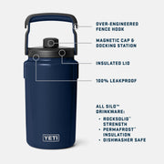 YETI Silo 0.5 Gal Venom Insulated Sports Water Bottle with PermaFrost Insulation, Leakproof MagDock Chug Cap, Lightweight with Fence Hook Handle, 21071507183