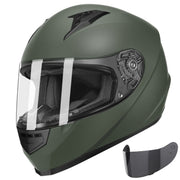 GLX GX11 Compact Full Face Motorcycle Helmet with Tinted Visor, Black, Large