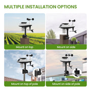 Newentor Q9-US-Nowifi Weather Station, 6-in-1 Solar Powered Outdoor Sensor, Color Display, Temperature, Humidity