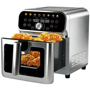WHALL Stainless Steel 6QT Air Fryer, 8 Preset Menus, Visual Window, 360 Rapid Air Circulation, 1600W, 400F