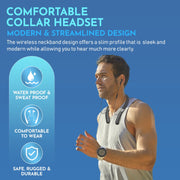 MEDca Neckband Hearing Amplifier with Bluetooth, Active Noise Cancellation, Rechargeable Battery, Black, MC-TW40