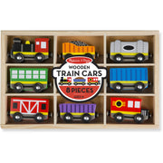 Melissa & Doug Wooden Train Cars 8-Piece Set