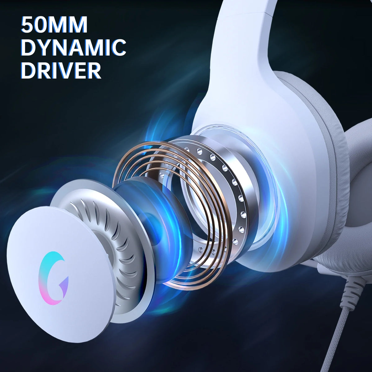 Ecomoment Wired Over-Ear Gaming Headphones with LED Light & 7.1 Surrou ...