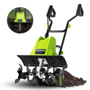 Steelite AZDG550 18-Inch Corded Electric Tiller, 13.5-Amp Electric Tiller and Cultivator for gardening, Lightweight Rototiller