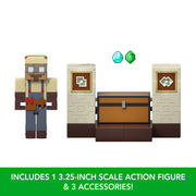 Minecraft JKK08 Duster's Loot Stash Action Figure Set with Redstone Charged Treasure Chest, Multicolor