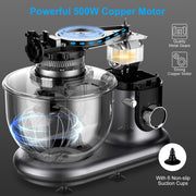 LINKChef Stand Mixer, 5.3 QT, 6-Speed Tilt-Head Electric, 3-in-1 Kitchen Mixer with Stainless Steel Bowl, Dough Hook, Whisk, Beater, Silver, SM10380