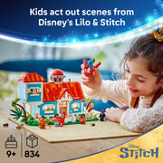 LEGO 6526251 Disney Lilo and Stitch Beach House Building Toy - 5 Minifigures Included, Ages 9+