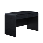 Better Homes & Gardens Juliet Curved Writing Desk with Storage, Black Composite Wood, Soft-Close Drawers, Mid-Century Modern Design