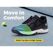 FitVille Men's Wide Athletic Pickleball Shoes, Arch Support, Black, Size 10.5
