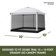 Ozark Trail 30940 10X10 Instant Canopy Mesh Curtain, Canopy Not Included