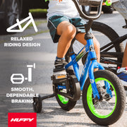 Huffy Rock It Kids Bike, 12-Inch Steel Frame, Coaster Brakes, Training Wheels, EZ Build, Gray, 52885L