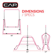 Cap Barbell Adjustable Height Horizontal Gymnastics Bar for Kids, Purple, Foldable Design, 35-51 in Height, Supports 150 lb, FMIS-GYMBAR-PL