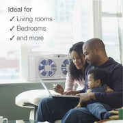 Lasko W09560 Electrically Reversible Twin Window Fan W/Bluetooth Technology, White
