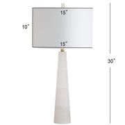 Safavieh TBL4067A Delilah 30-in White LED Rotary Socket Table Lamp with Fabric Shade