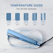 BaBylissPRO Nano Titanium 1 1/4 Inch Digital Ionic Hair Straightener, Blue, Dual Voltage, 5 Heat Settings up to 450F, BNT4090T