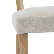Christopher Knight Home Dining Chairs Set of 2 with Handwoven Rattan Cane Back, Beige Upholstered Seat, Natural Rubberwood Frame, Curved Legs, 204821