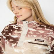 Columbia Helvetia II Printed Half-Snap Cropped Pullover - Tobacco Sisters - M