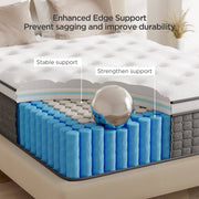Kizreo Firm Queen Hybrid Mattress, 12 Inch Gel Memory Foam, 744 Individual Pocket Springs, Edge Support, Pressure Relief, CertiPUR-US