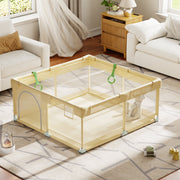 NimbleRest Large Baby Playpen Toddler Play Yard Safety Fence, 48 in x 48 in, Beige