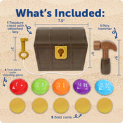 Learning Resources Gem Surprise Treasure Chest Educational Toy, 17-Piece Multi-Colored Set, LER3065