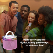 Aiwa AI6029 Light up Wireless Karaoke Speaker, Pop Pink