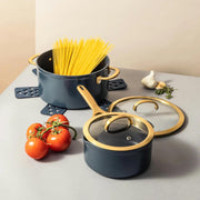 Thyme & Table TT1061RP Supreme 12-Piece Cookware Set Non-Stick - Atlantic Blue