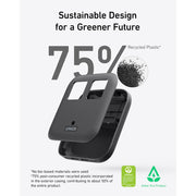 Anker Nano Charging Station, 6-in-1 Power Strip with 67W High-Speed Charging, 2 USB-C, 2 USB-A, 2 AC Outlets, Flat Plug, 5ft Extension Cord, Black Stone