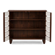 Wholesale Interiors Baxton Studio Gisela Oak and White 2-Tone Shoe Cabinet with 2 Doors