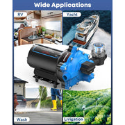 Kohree Upgraded RV Water Pump, 7 GPM, 70 PSI, 12V DC, Self-Priming, Polypropylene, Universal Fit for RV, Boat, Marine, Yacht, Caravan, KR2134-WR