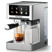 Airmsen BCM-2308 Espresso Machine with Automatic Milk Frother, Stainless Steel