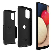 OtterBox Commuter Lite Series Case for Galaxy A02s, Black - Soft Inner & Hard Outer