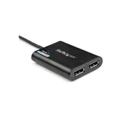 StarTech USB 3.0 to Dual DisplayPort Adapter, Dual 4K 60Hz Displays, USB-Powered, Black, USB32DP24K60