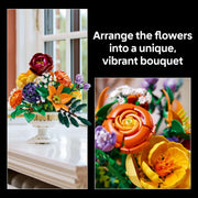LEGO Botanicals Flower Arrangement Building Set, 14 Flowers, White Pedestal Vase, 1,161 Pieces, Ages 18+