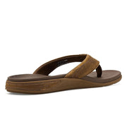 Reef Phantom Lux Men's Sandals, Toffee Leather, Phantom Foam Cushioning, Slip-On, Open Toe, Medium Width, CJ8552