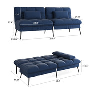 COMHOMA B001-BL-WM Cloud Comfort Convertible Futon Sofa Bed, Blue